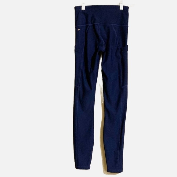 Fabletics  High Waisted Cold Weather Pocket Navy Leggings. - Picture 2 of 10